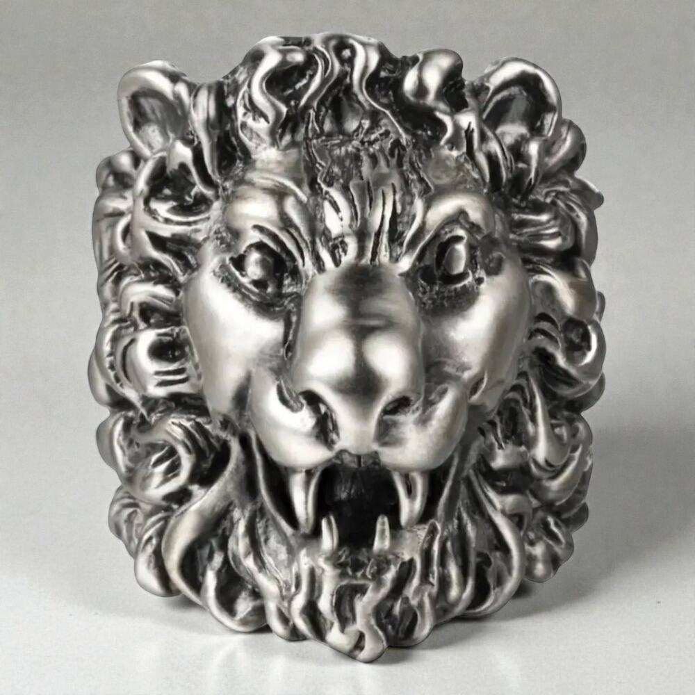 NWT Gucci Lion Head Motif Silver Ring Size US10.25 IT23